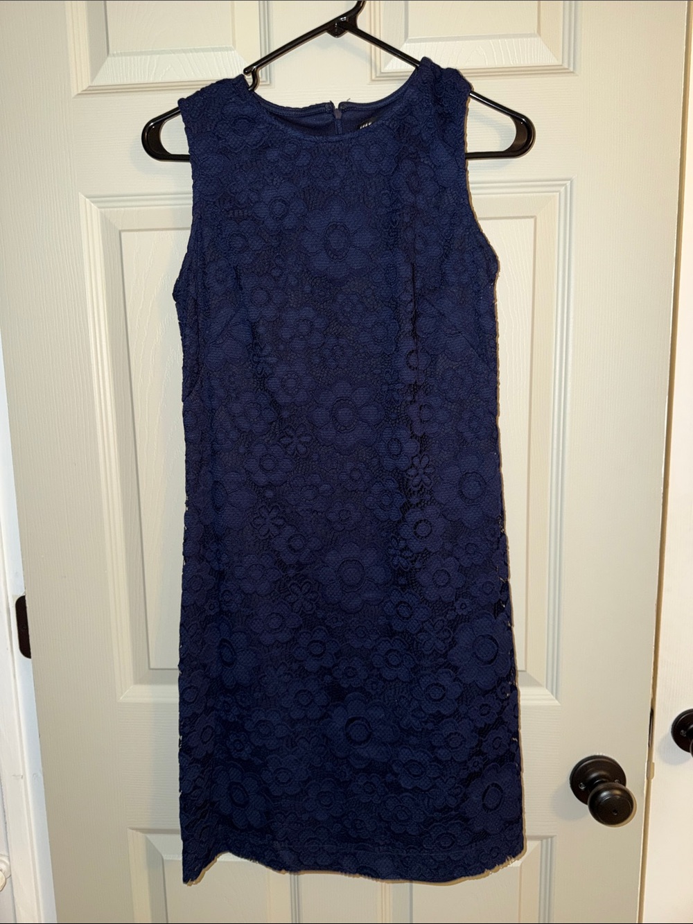 Karl Lagerfeld Navy Floral Lace Shift Dress